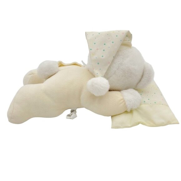 Ganz Sleeping Prayer Bear Yellow Pillow Plush EA7182 TALKS Sleeper Cap RARE Baby - Picture 7 of 13